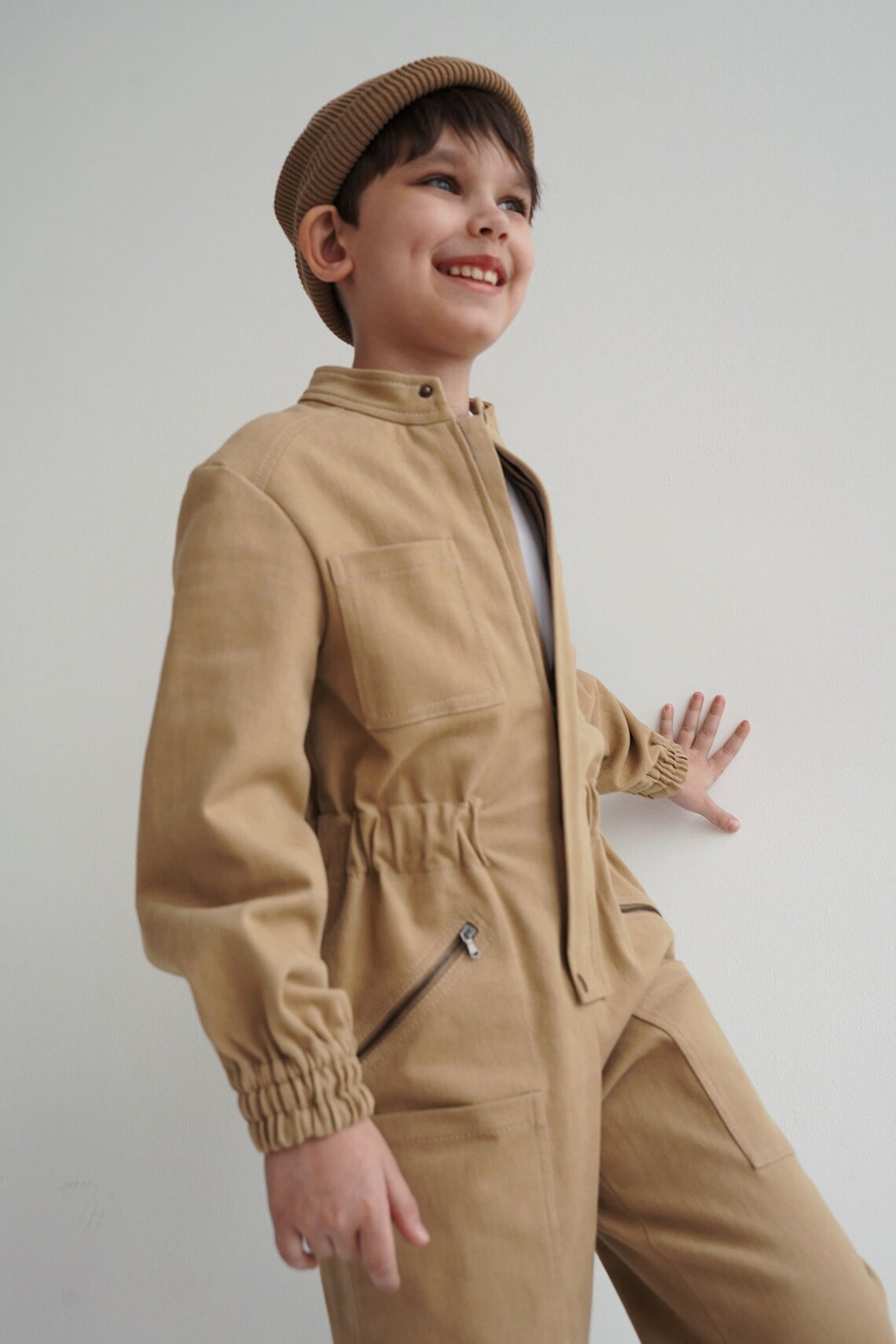 Irene jumpsuit (boys) sewing pattern with tutorial height 43.25 in 110 cm - Image 5