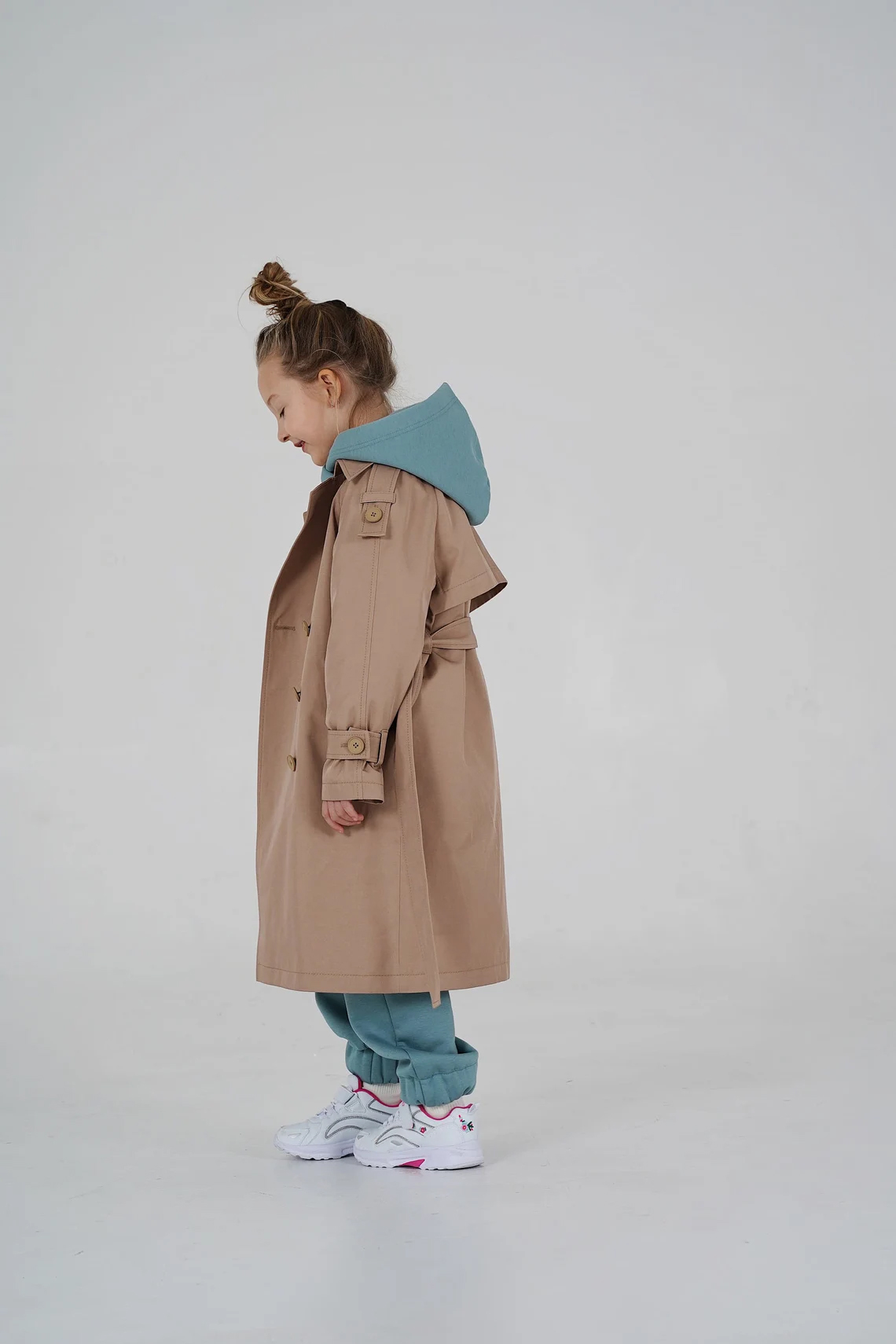 Aspen Trench Coat (girls) sewing pattern with tutorial height 38.5 in 98 cm - Image 3